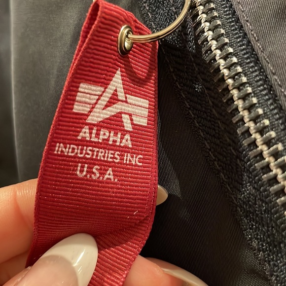 Navy Alpha Industries Alpha MA 1 Flight Bomber Jacket Size Small - Picture 2 of 2